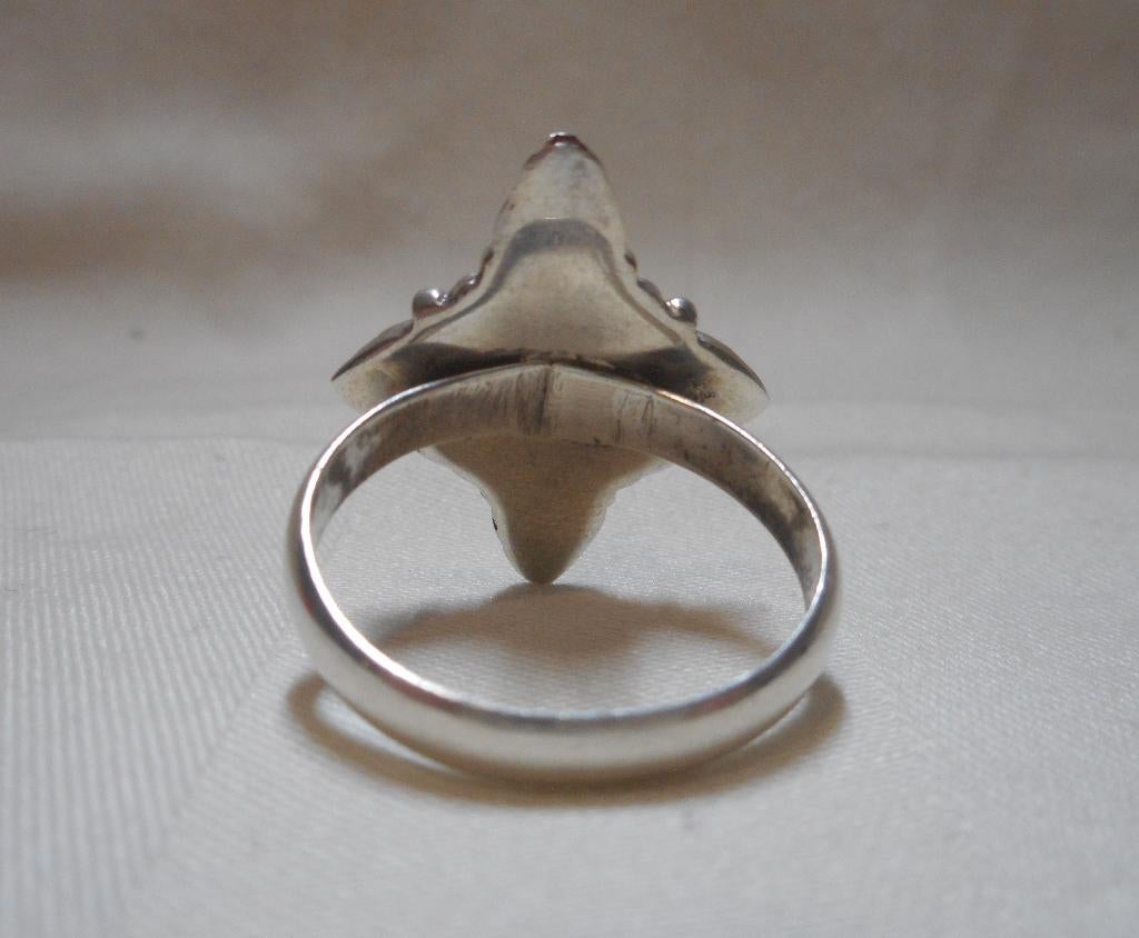 Zilveren vintage ring met lapis lazuli maat 19 nr.840, Verzenden, 19 tot 20, Zo goed als nieuw, Dame