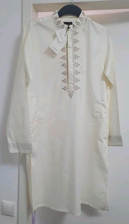 Mooie geborduurde katoenen kameez kurta, nieuw met kaartjes, Ophalen of Verzenden, Nieuw, Sapphire Man