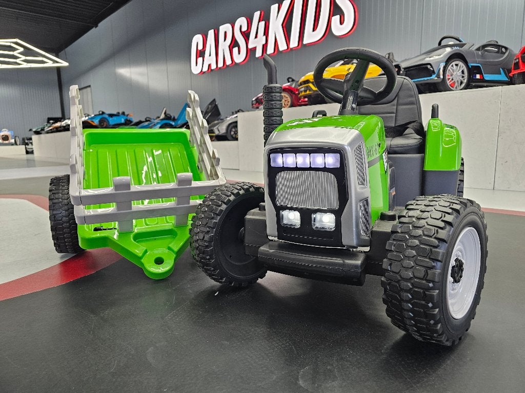 Kindertractor met aanhanger - 12 volt - rubberen banden - RC