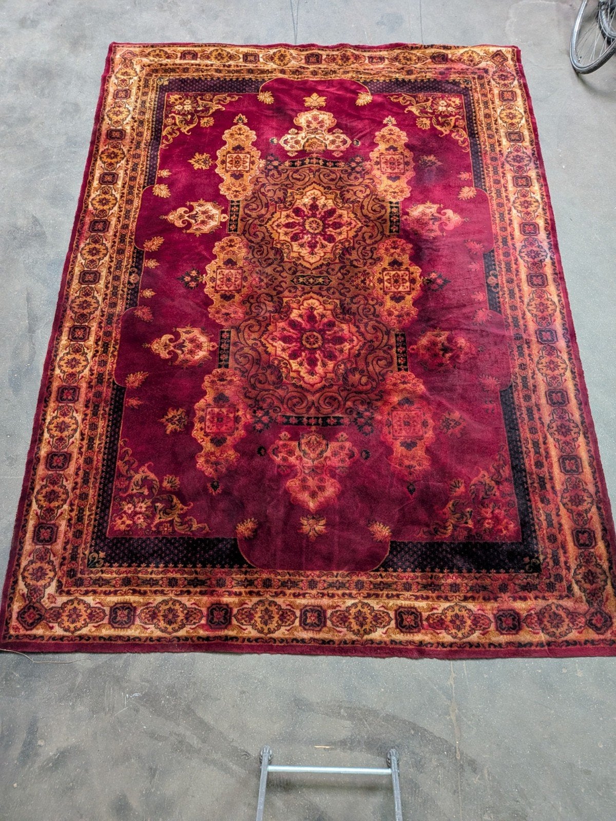 lGroot vintage Oosters tapijt 335 x 245 cm – rood / klassiek, Gebruikt, Zwart, Perzisch, Klassiek, Oosters, Onbekend