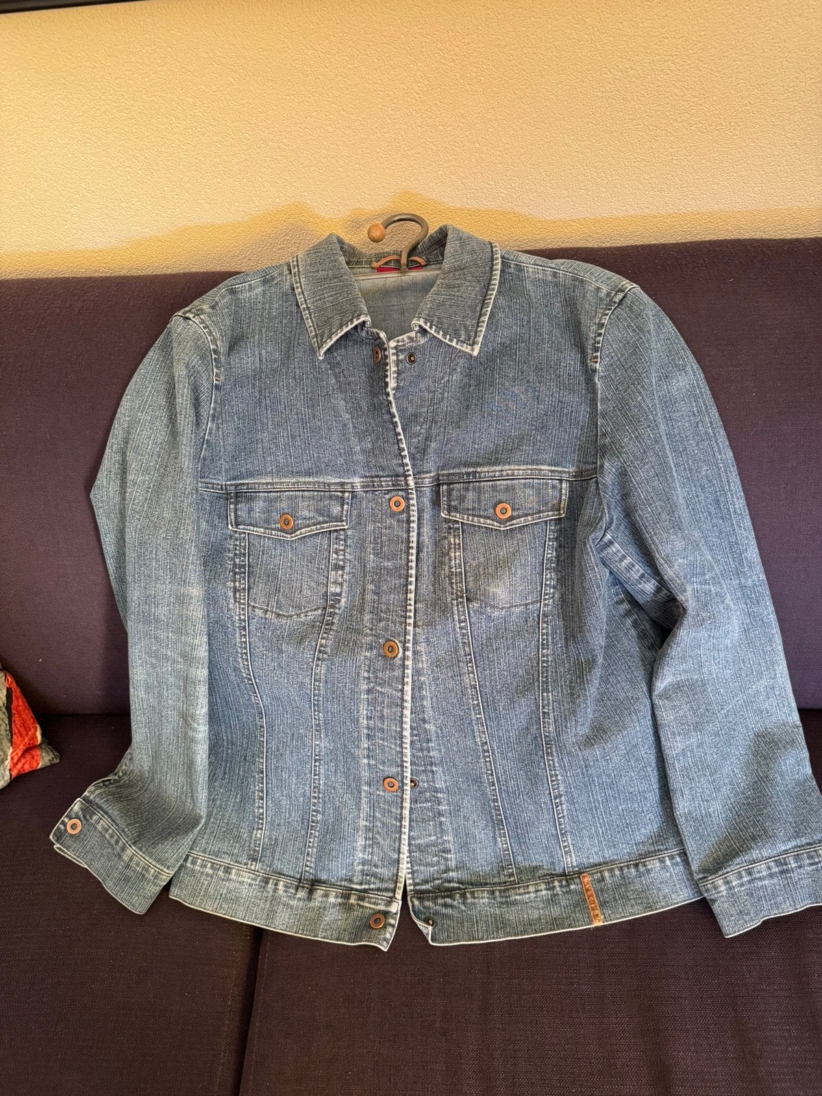 Leuke spijkerjas mt. 48, Ophalen of Verzenden, Gedragen, Maat 46/48 (XL) of groter, Blauw
