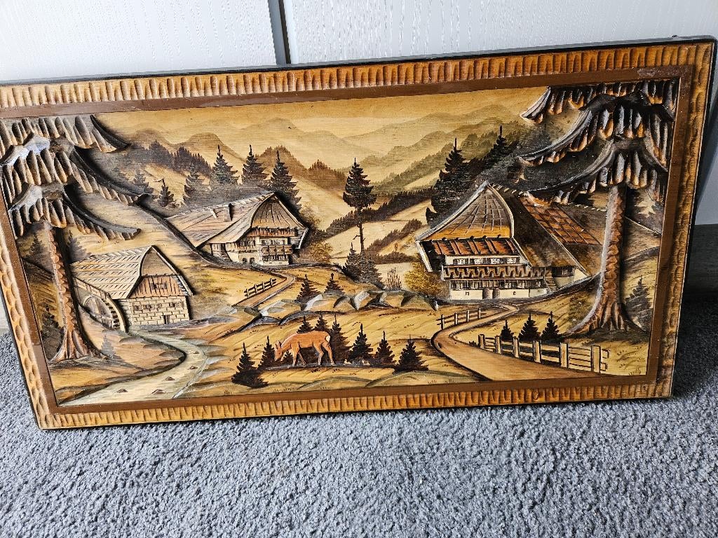 Beieren of Tirools houtsnijwerk 80x42cm, Ophalen of Verzenden, Zo goed als nieuw