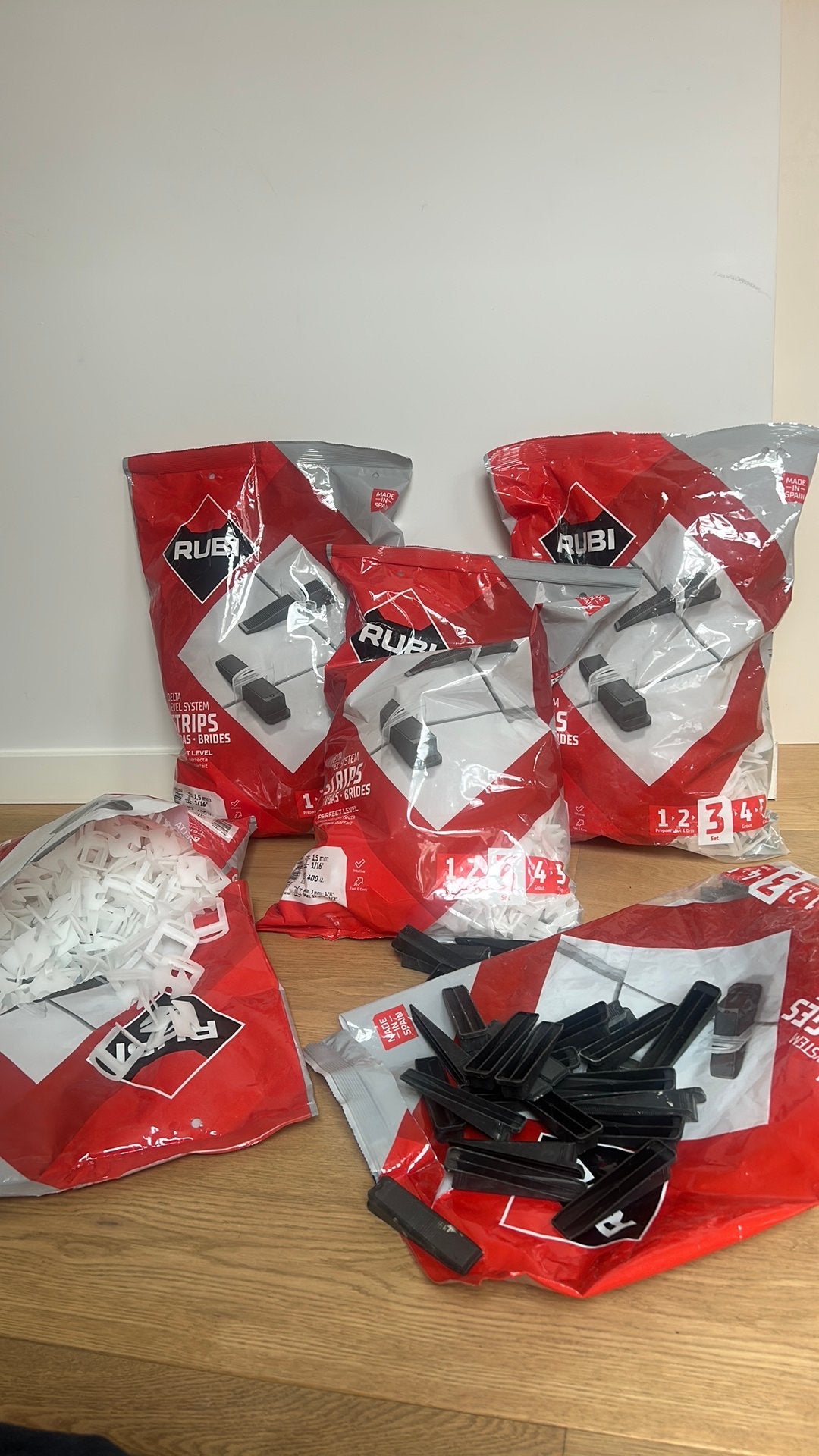 Rubi Delta Level Systeem clips 3-12mm, 1,5mm voeg (4 zakken), Overige typen, Nieuw, 10 m² of meer, Overige materialen