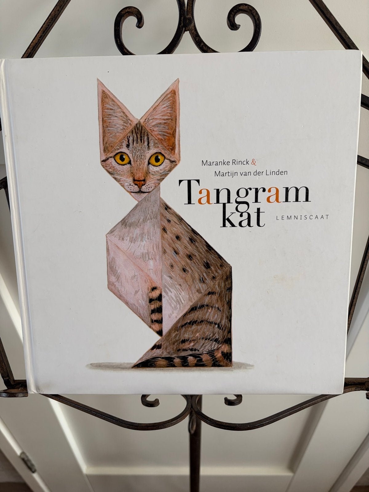Tangram Kat - Maranke Rinck & Martijn van der Linden, Ophalen of Verzenden, Zo goed als nieuw, Uitklap-, Voel- of Ontdekboek, 3 tot 4 jaar