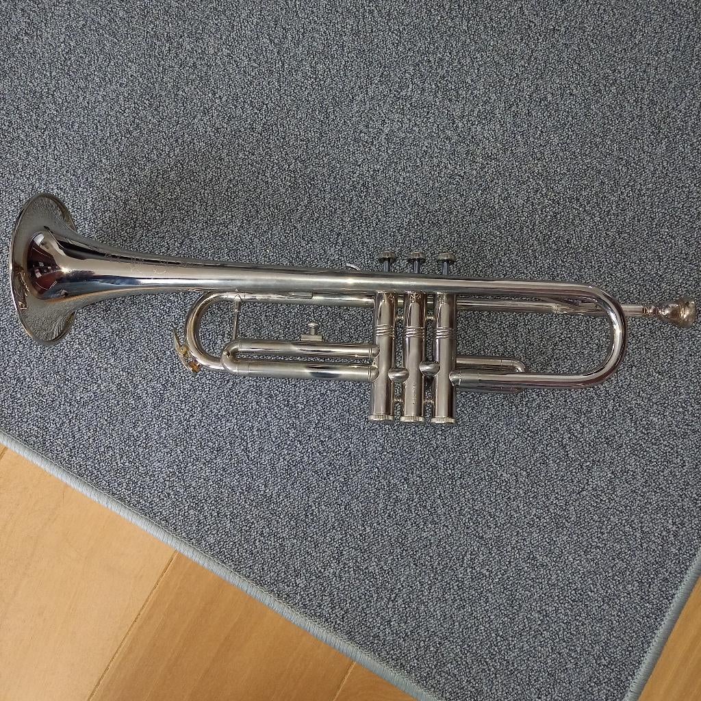 trompet te koop, Muziek en Instrumenten, Blaasinstrumenten | Trompetten, Verzenden, Gebruikt, Bes-trompet, Met koffer