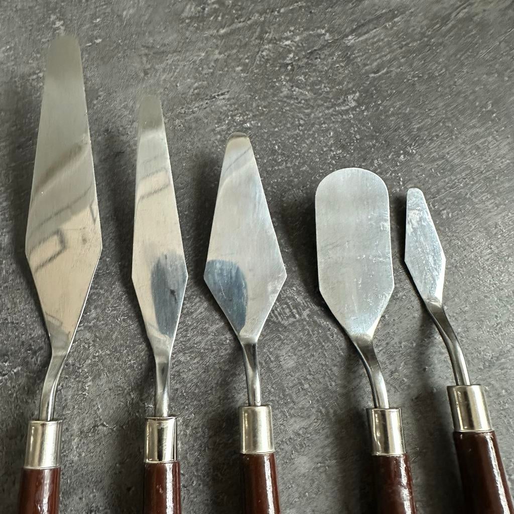 Set van 5 Paletmessen voor Kunstenaars, Hobby en Vrije tijd, Schilderen, Ophalen of Verzenden, Nieuw, Overige typen
