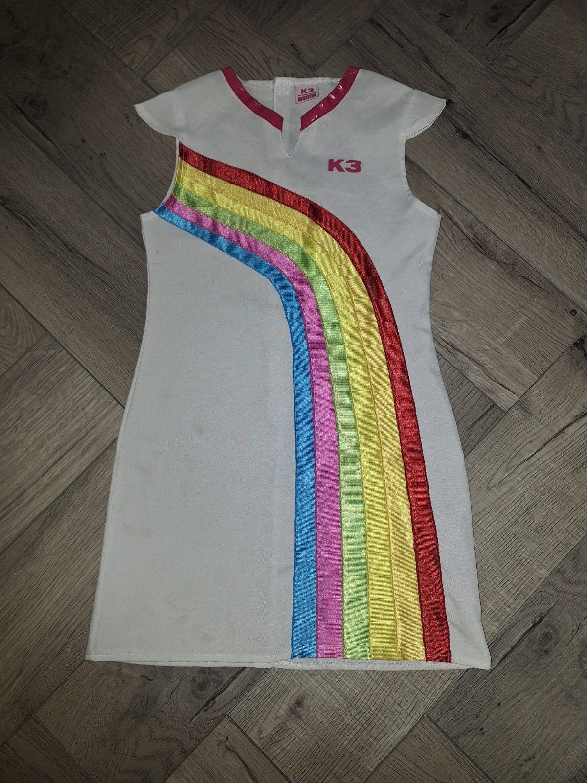 K3 regenboog jurkje - maat 3-6 jaar, Ophalen, Gebruikt, K3, Meisje