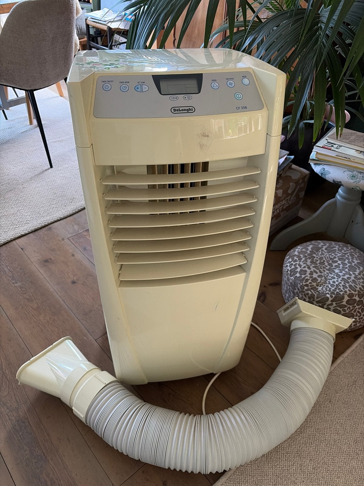 DeLonghi Mobiele Airco CF 208 - Koelen en Ontvochtigen, Gebruikt, Minder dan 60 m³, Timer, 3 snelheden of meer