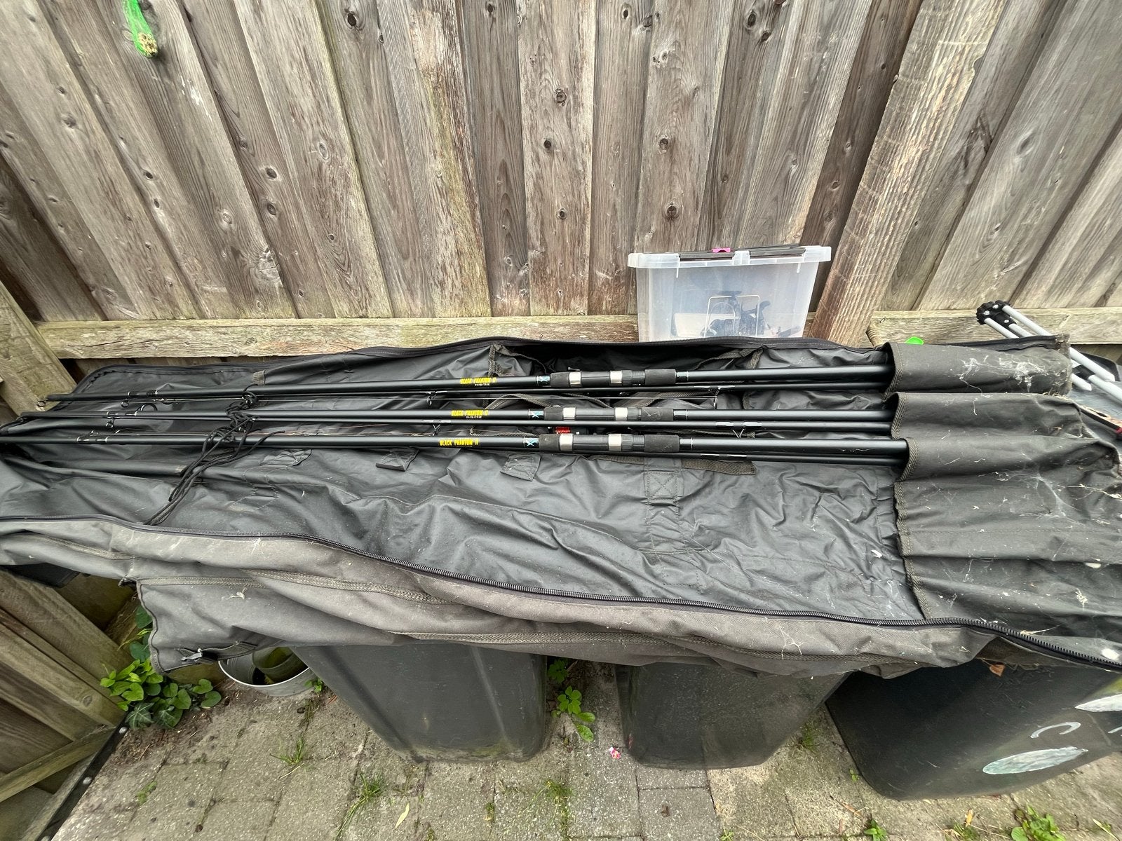 Black Phantom 2 X2 Karperhengels en Molens Set, Watersport en Boten, Hengelsport | Karpervissen, Ophalen, Zo goed als nieuw, Complete set