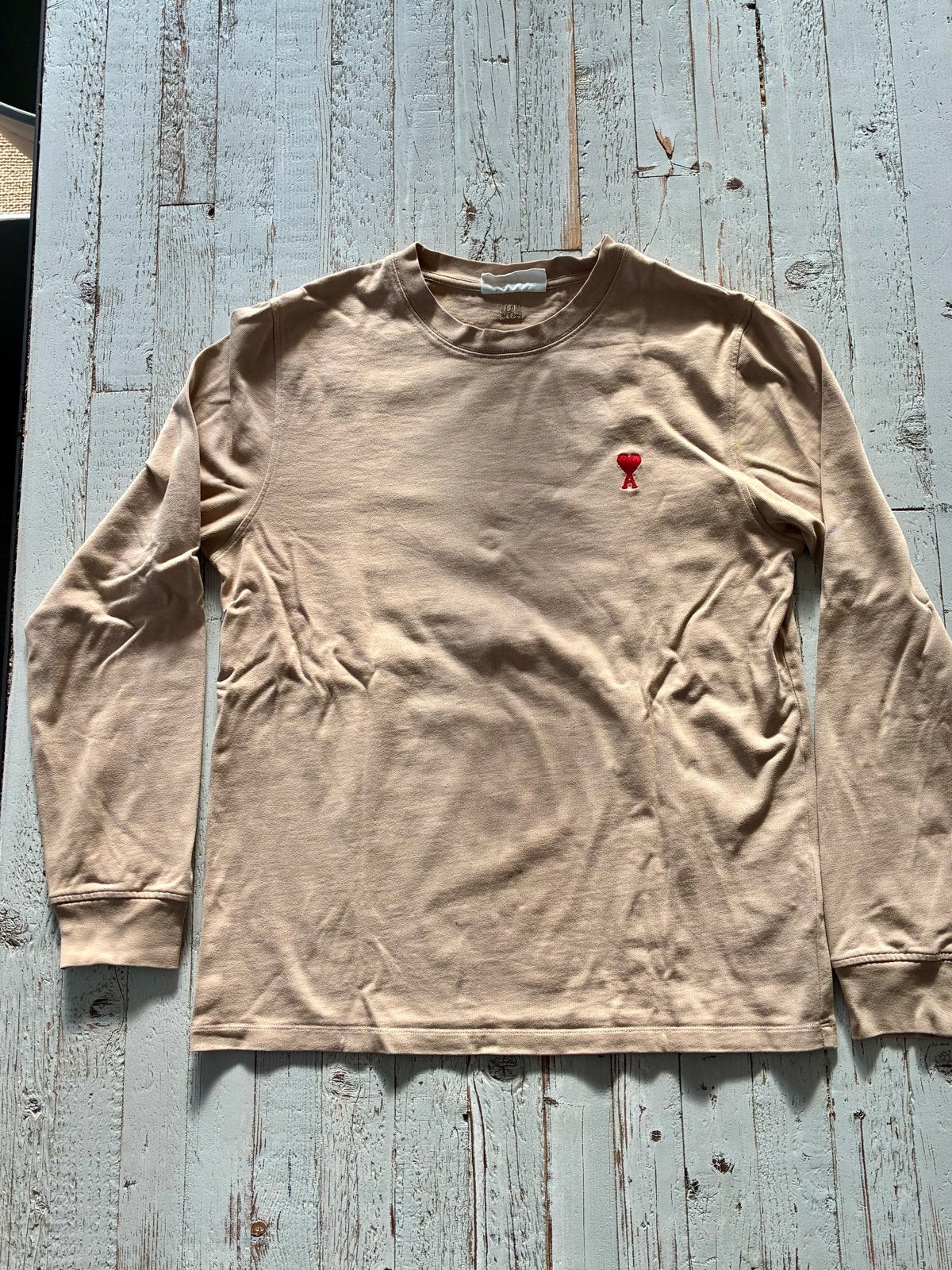 Ami Paris Longsleeve, 100% authentiek, maat M, Verzenden, Zo goed als nieuw, Maat 48/50 (M), Beige