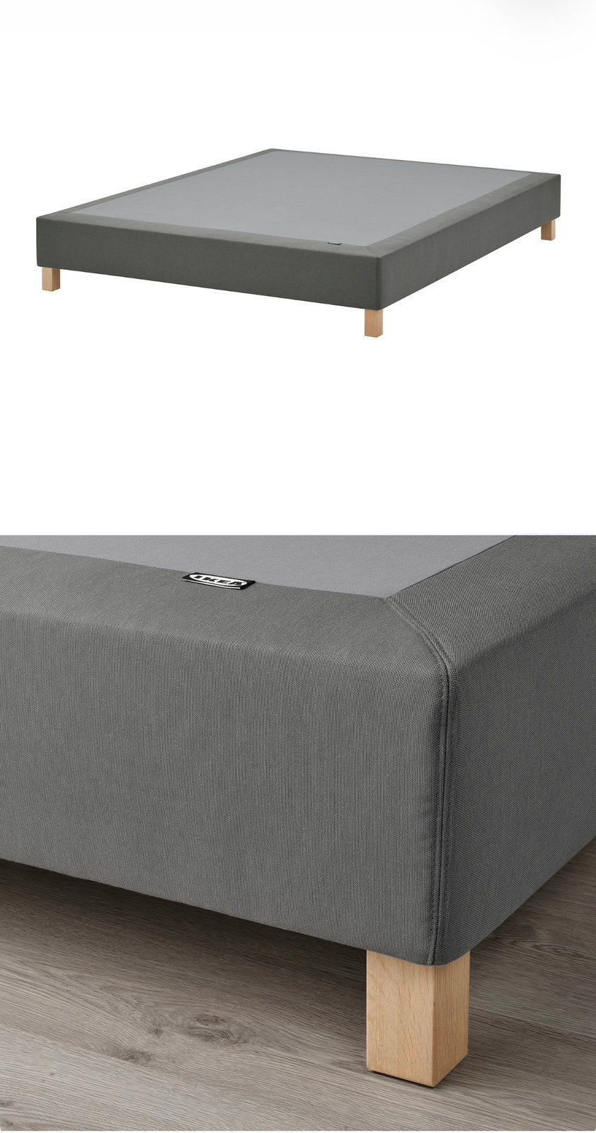 Ikea Espevär bed - Matrasbodem met nieuw matras en topper, Ophalen, Eenpersoons, Wit, 140 cm