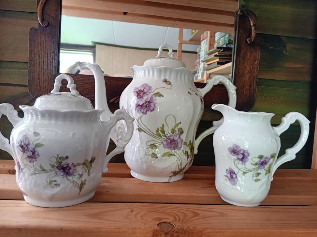 Koffiepot, suikerpot en melkkan brocante, Ophalen of Verzenden