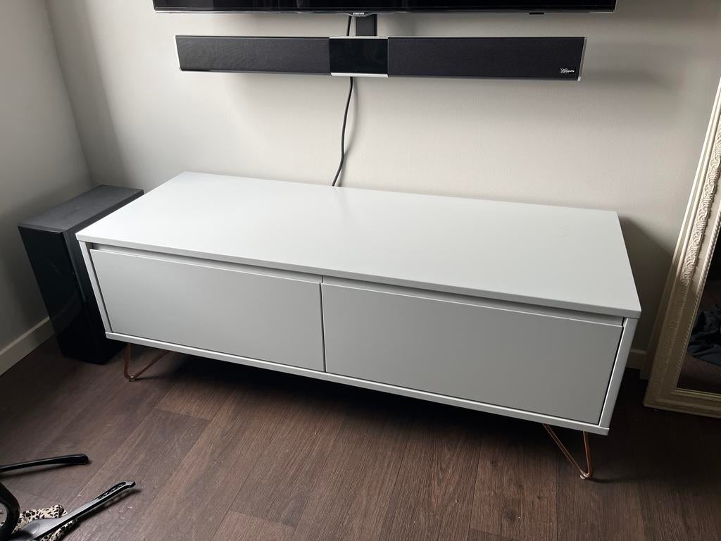 Televisiekastje licht grijs, Huis en Inrichting, Kasten | Televisiemeubels, Ophalen, Gebruikt, 100 tot 150 cm, Minder dan 100 cm