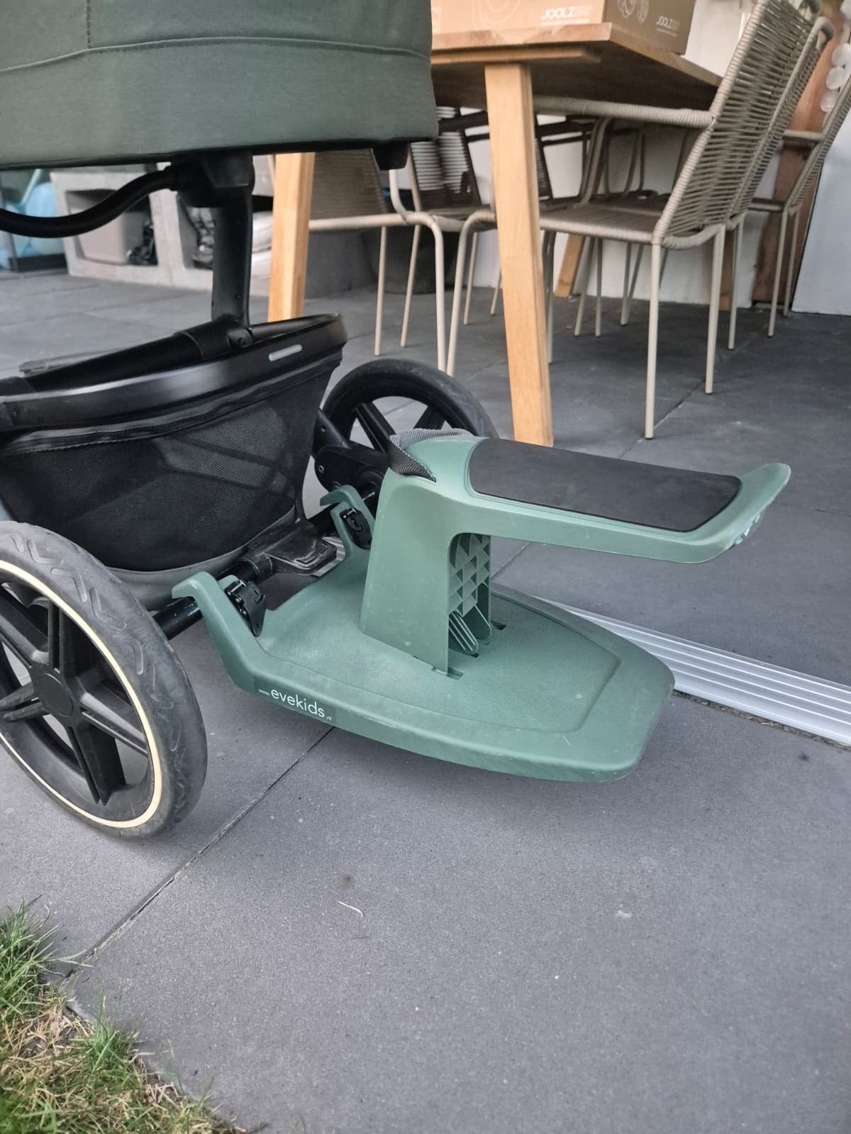 Evekids meerijdplankje met zitje voor kinderwagen, Ophalen, Gebruikt, Kinderwagen, Overige merken