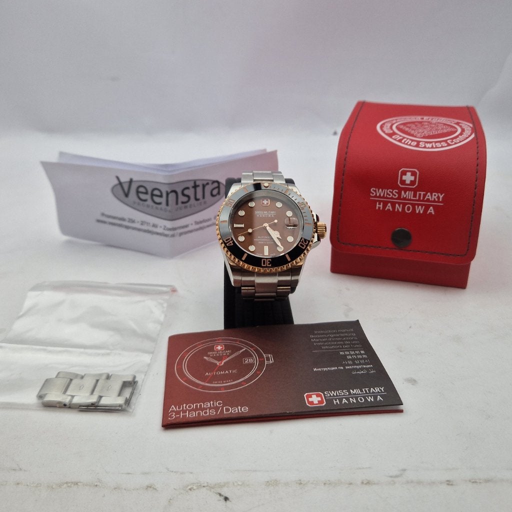 Swiss Military Hanowa Sealord horloge SMWGL0006360 €449.99, Overige merken, Polshorloge, Ophalen of Verzenden, Leer