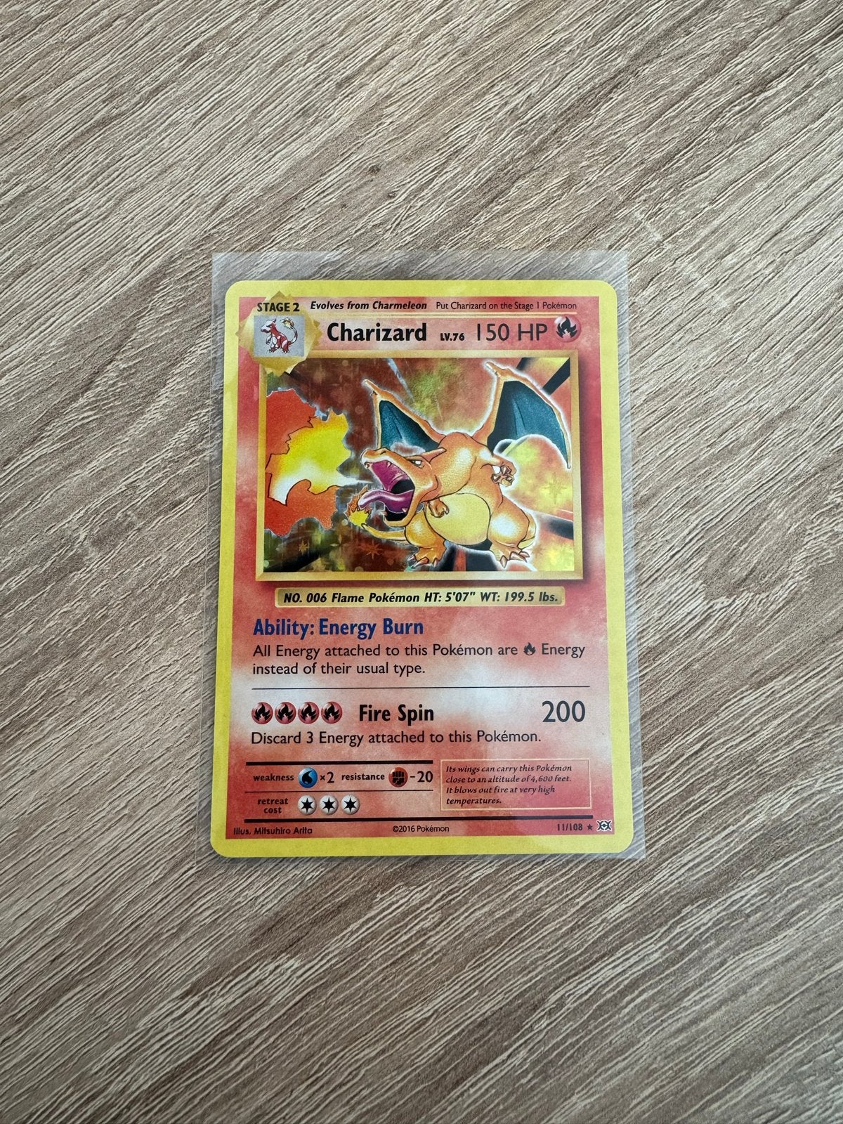 Charizard Pokémon kaart 11/108 XY Evolutions, Ophalen of Verzenden, Zo goed als nieuw, Losse kaart