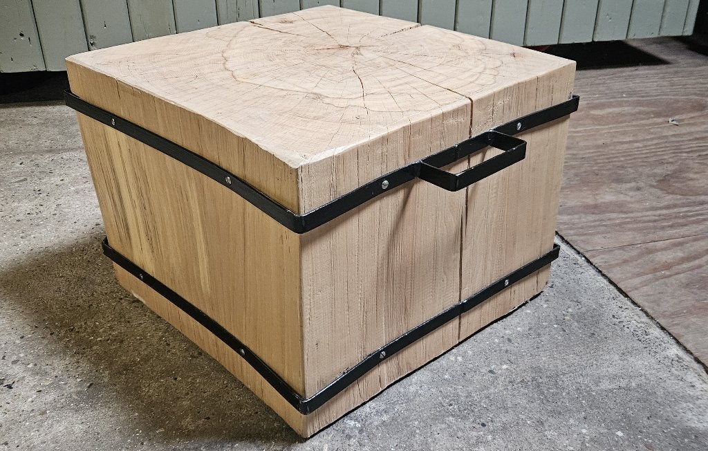 Massief beuken bijzettafel, Huis en Inrichting, Minder dan 45 cm, Minder dan 55 cm, Gebruikt, Vierkant