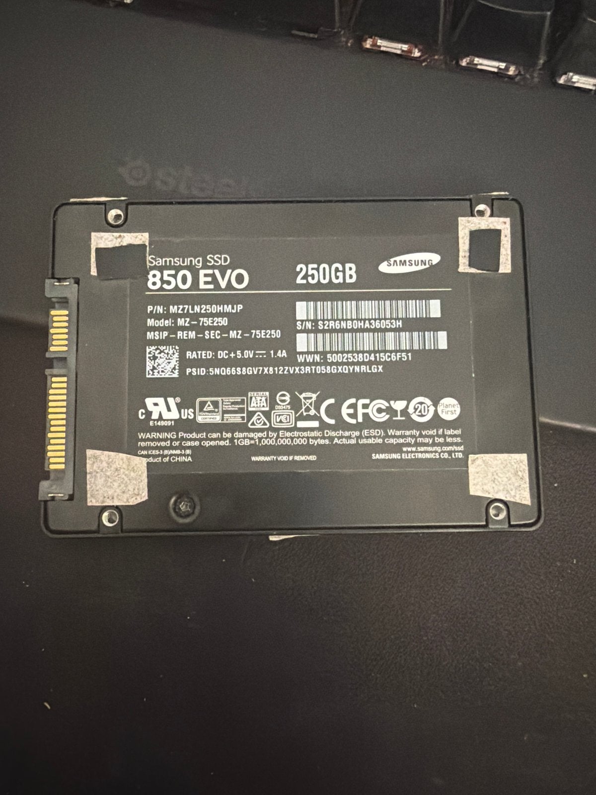 250GB SSD, Computers en Software, Harde schijven, Intern, Gebruikt, Server, Ophalen of Verzenden