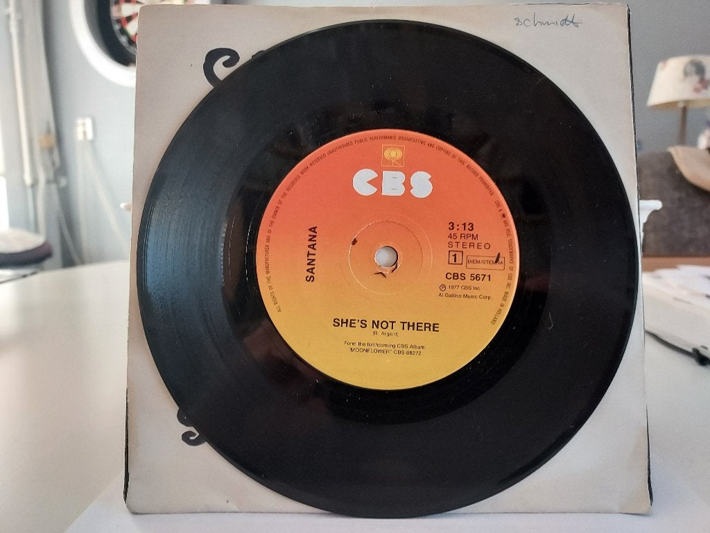 7" Single Santana - She's Not There / Zulu, Gebruikt, 7 inch, Ophalen of Verzenden, Pop