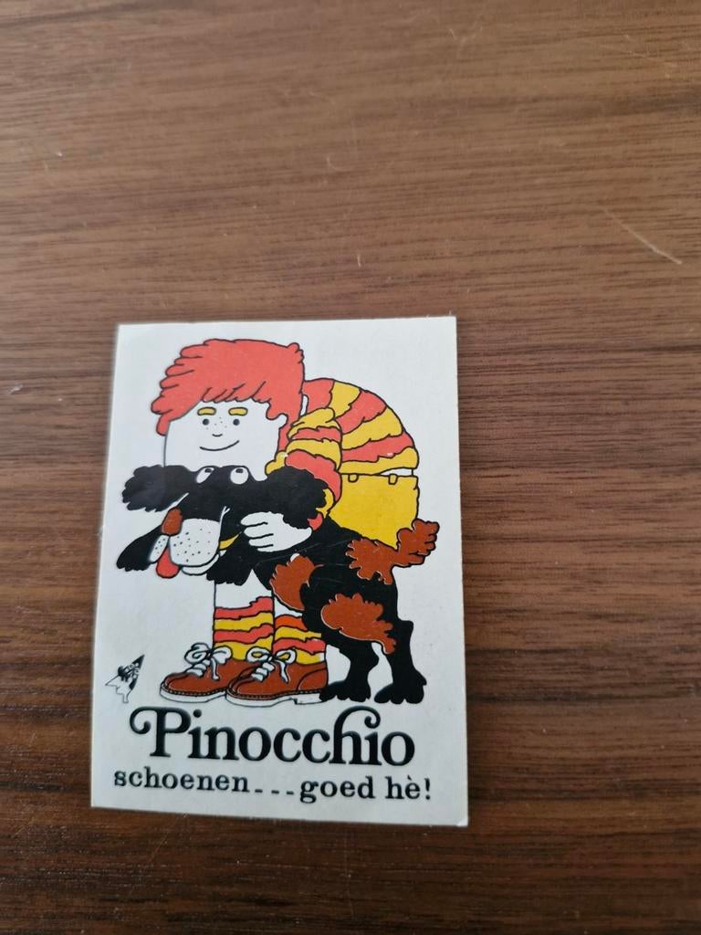 7327 Vintage Pinocchio schoenen sticker, Ophalen of Verzenden