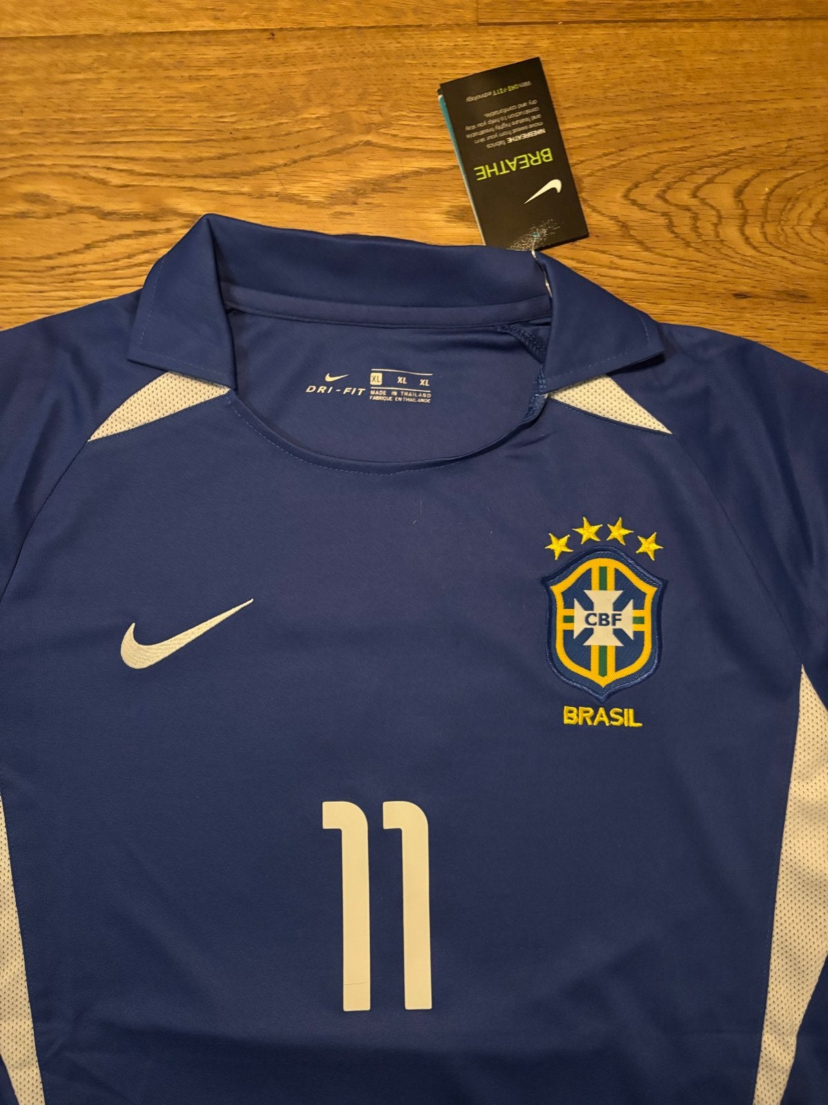 Nike Brazilië Thuisshirt Ronaldinho #11 - Maat XL, Maat XL, Ophalen of Verzenden, Nieuw, Shirt