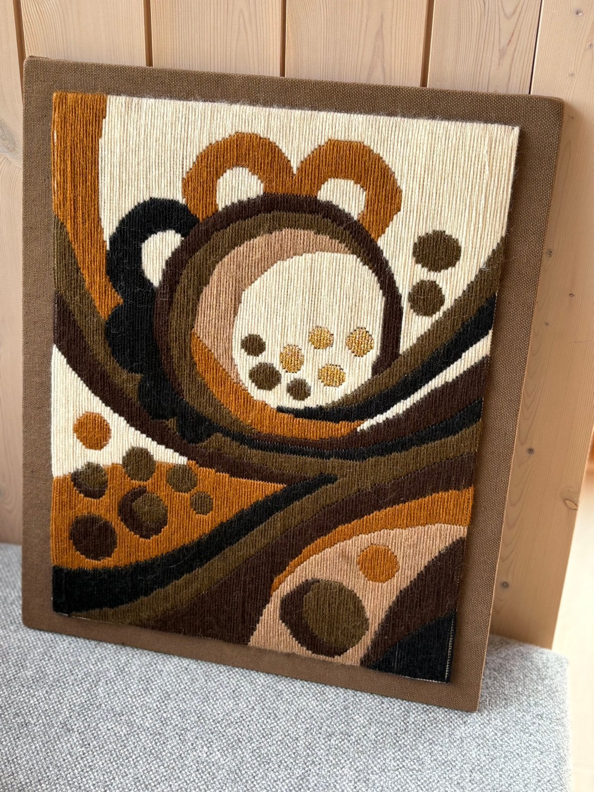Vintage textiel kunstwerk Trollsten, van Nordiska industrier, Ophalen of Verzenden