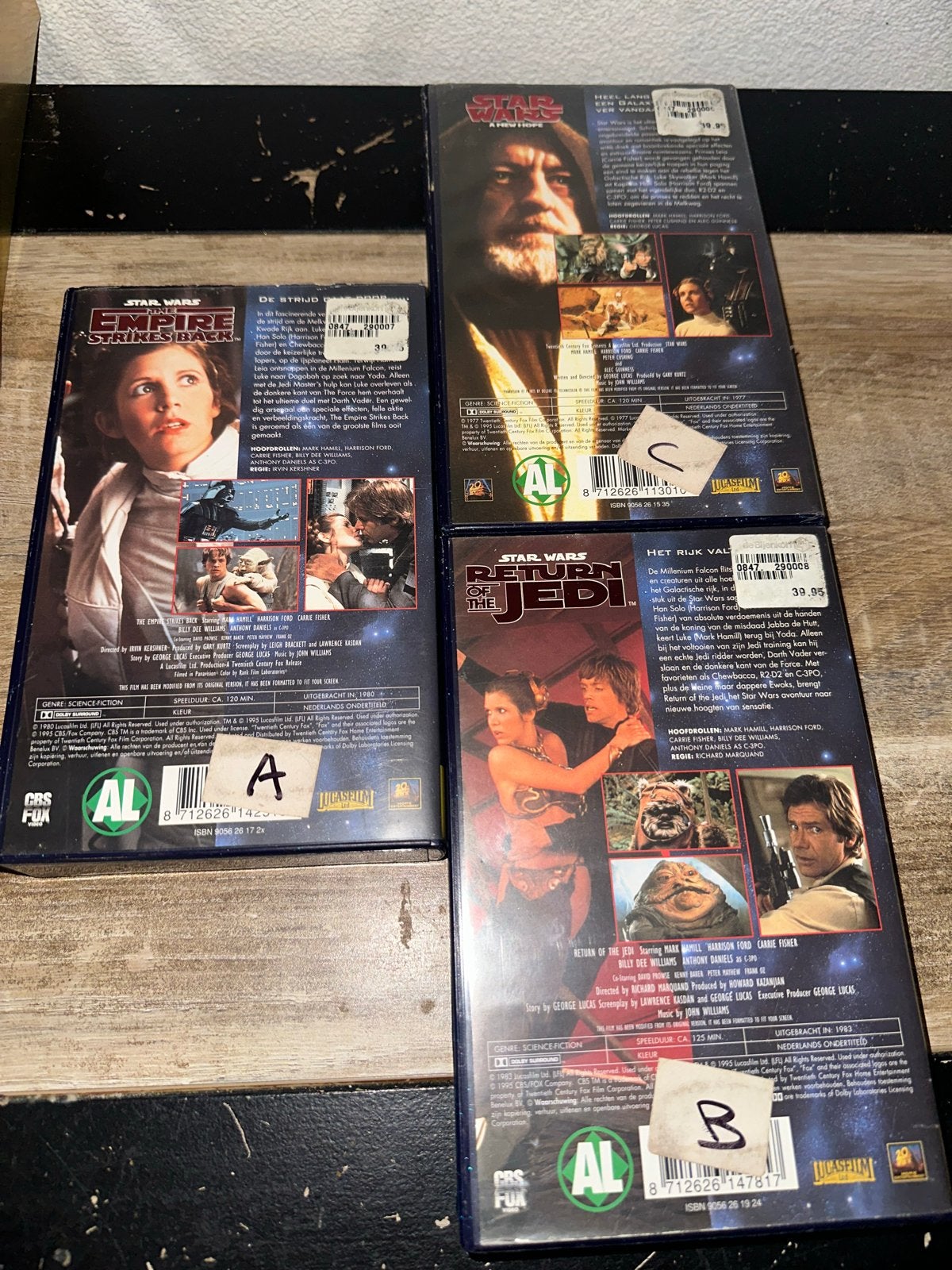 Star Wars VHS Trilogie: A new hope, Empire, Return of J, Nederlands, Ophalen of Verzenden, Vanaf 6 jaar, Gebruikt