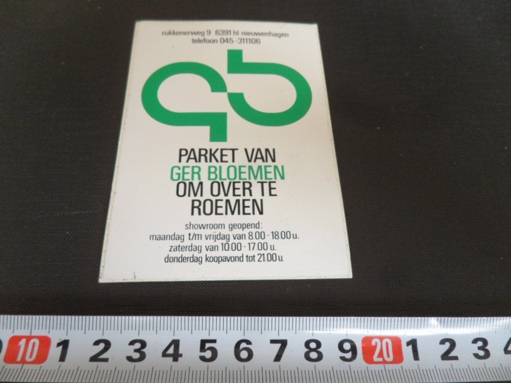 sticker landgraaf nieuwenhagen ger bloemen parket rukkenerwg, Ophalen, Zo goed als nieuw