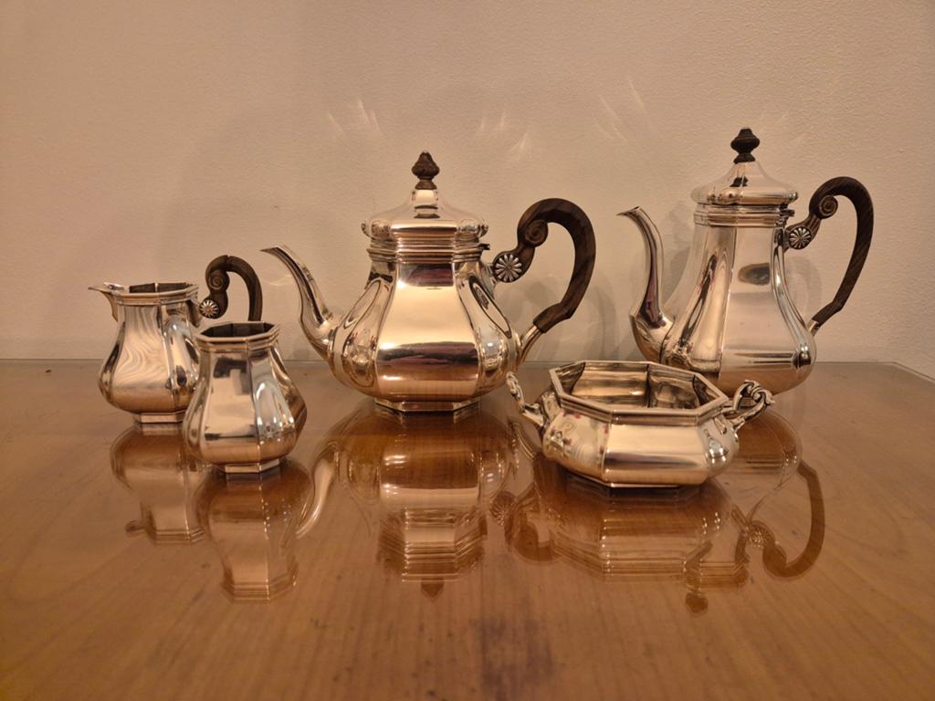 Zilveren thee- en koffieservies vijfdelig GEEN SLOOP, Ophalen of Verzenden, Zilver