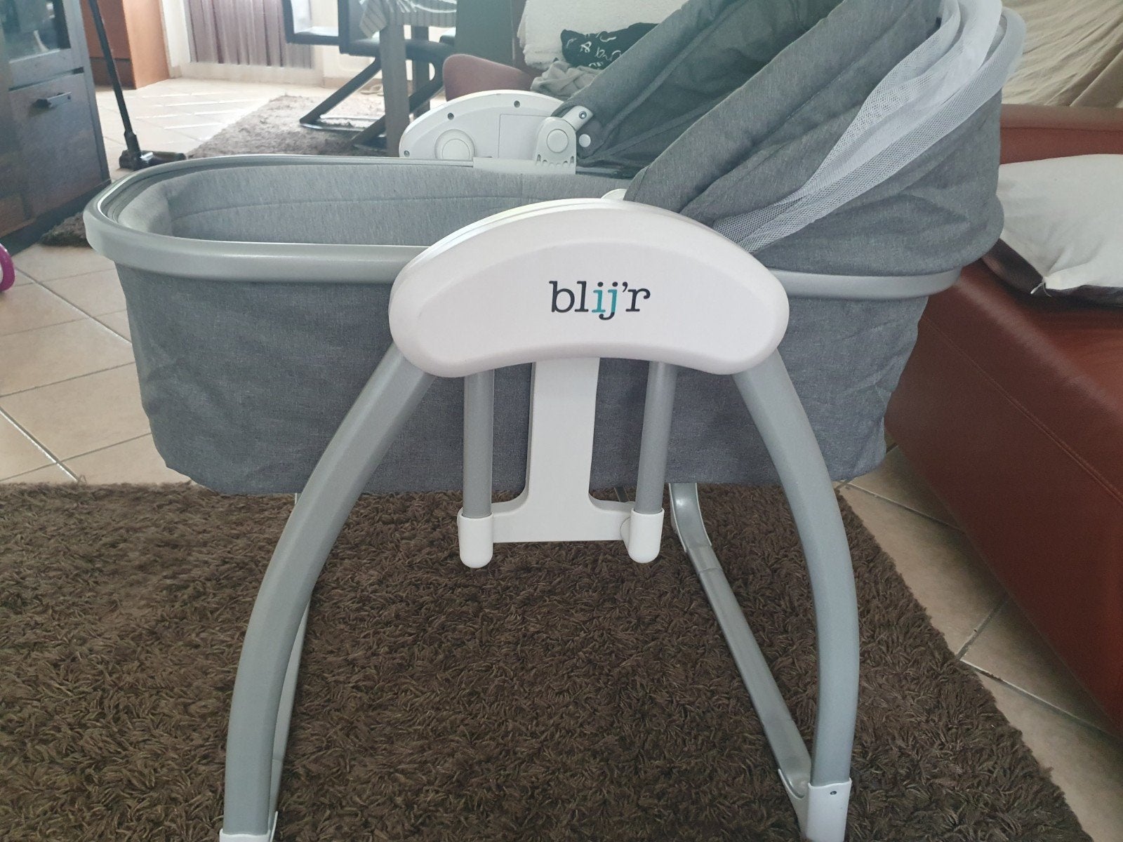 Blij'r Wieg/Co-sleeper - Grijs, Ophalen of Verzenden, Zo goed als nieuw, Wieg