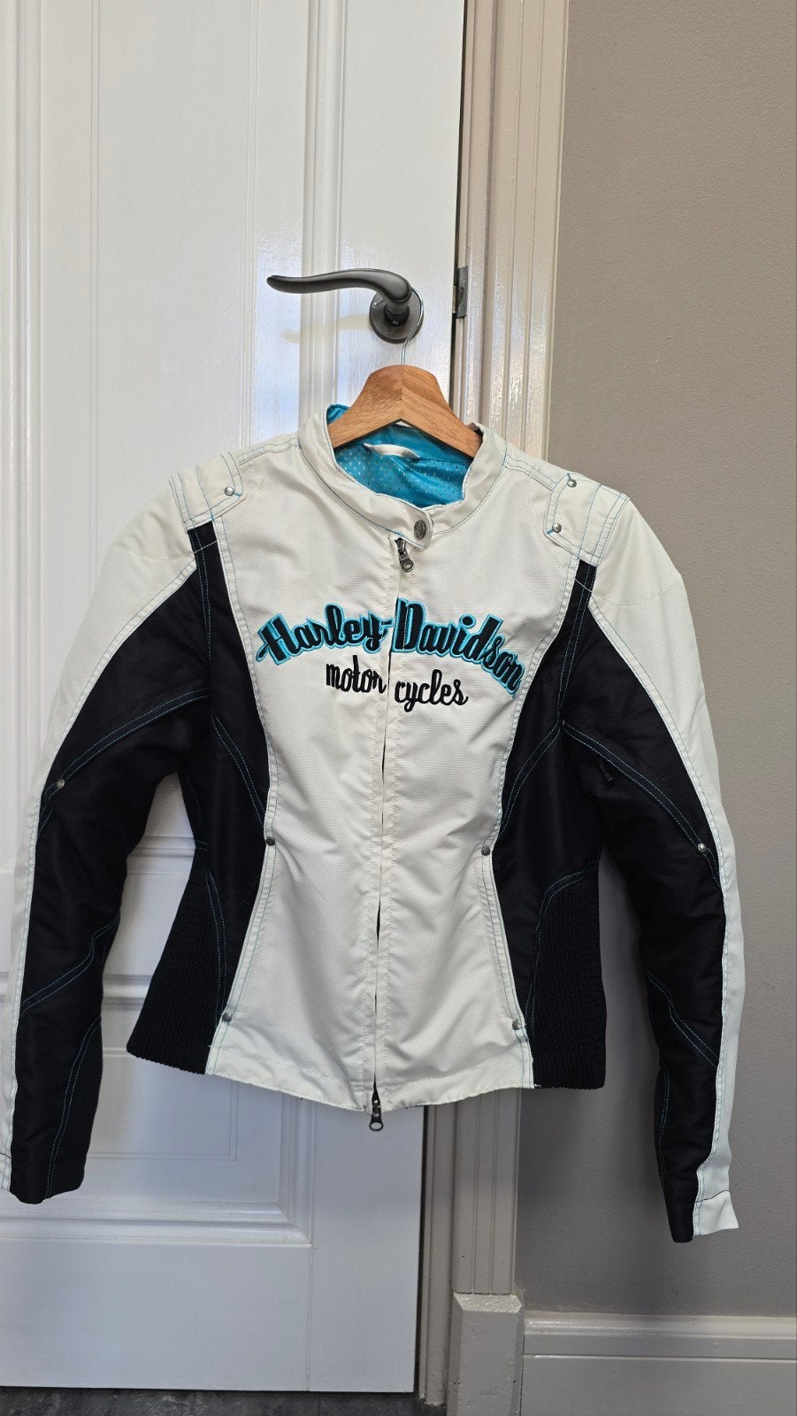 Harley Davidson Motorjas Dames - Zwart/Wit/Blauw, Jas | textiel, Harley Davidson, Ophalen of Verzenden, Dames