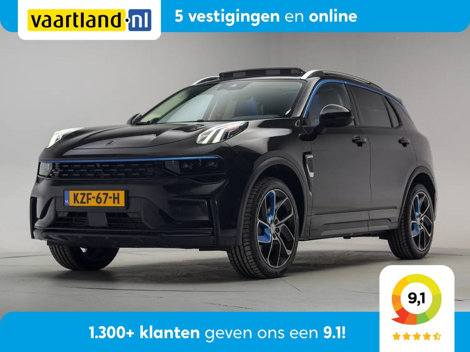 Lynk & Co 01 1.5 PHEV MY22 6,6kW Zwart [ Pano 360ºcam Infin, Auto's, Zwart, Plug-in hybride, Bedrijf, 1854 kg
