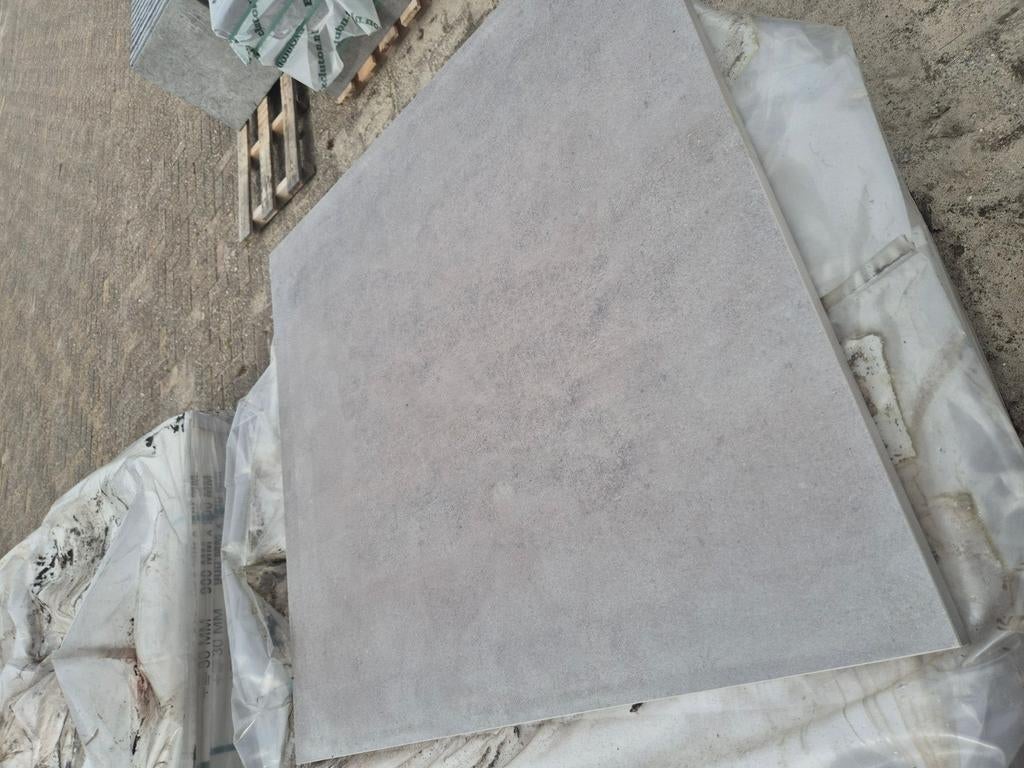 Super aanbieding 90x90x3 keramische tegel grijs, Ophalen of Verzenden, Nieuw, Keramiek, Terrastegels