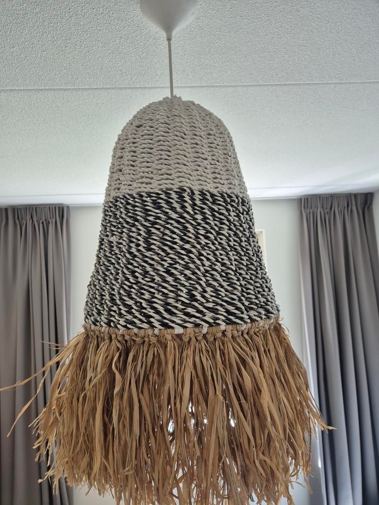 Hanglamp met riet, Huis en Inrichting, Lampen | Lampenkappen, Ophalen, Rond
