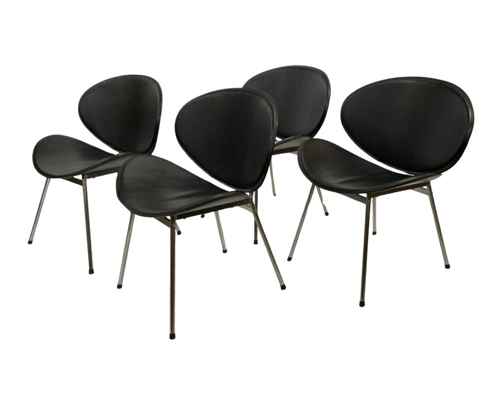 Set Van Vier Vintage Eetkamerstoelen Italië 1990 Design, Ophalen, Vintage stoelen, Bruin, Vintage stoelen