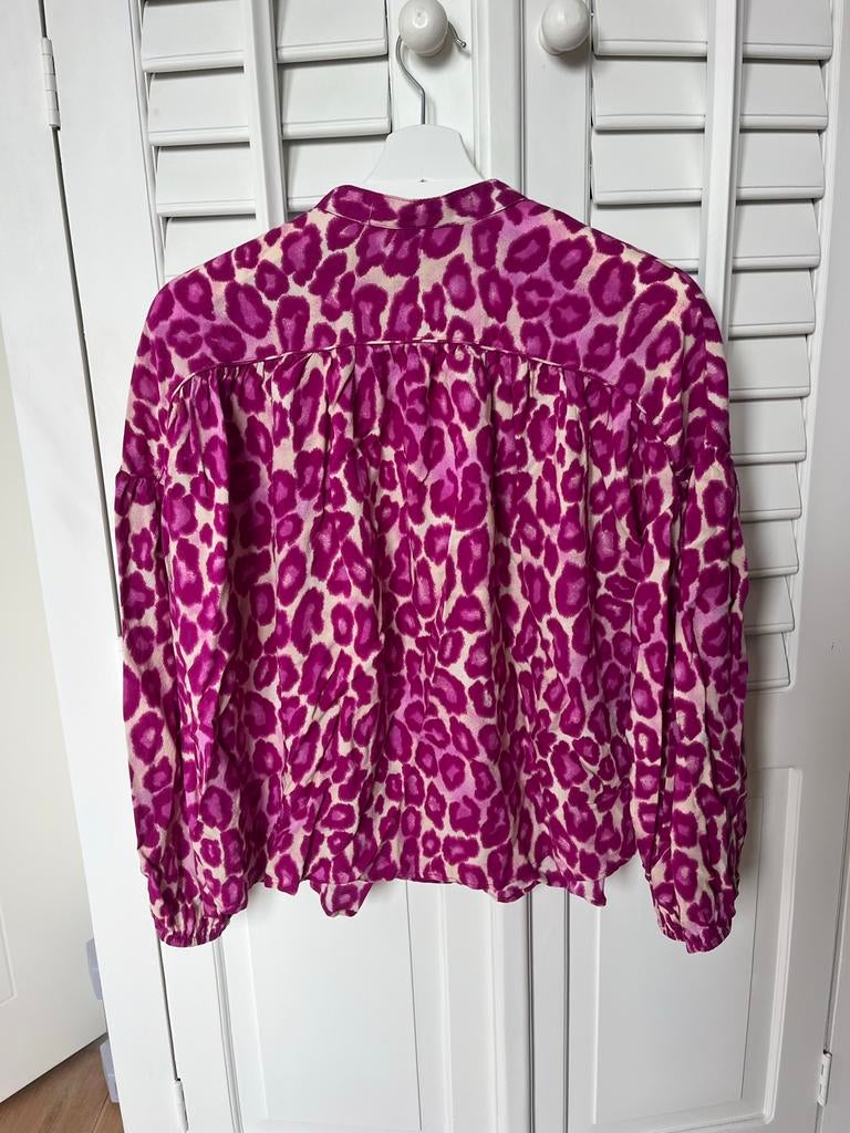 Eksept Fleurige Blouse met Luipaardprint - Maat M, Ophalen of Verzenden, Zo goed als nieuw, Maat 38/40 (M), Paars