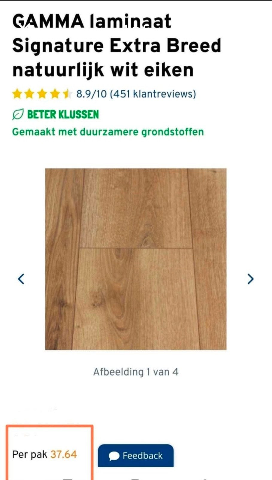 GAMMA Laminaat Signature Extra Breed Natuurlijk Wit Eiken, Ophalen, Nieuw, 10 m² of meer, 10 tot 30 cm