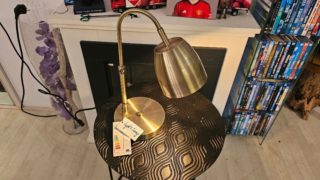 Light & Living Bureaulamp! Goud! NIEUW!, Bureaulamp, Goud, Nieuw, Ophalen of Verzenden