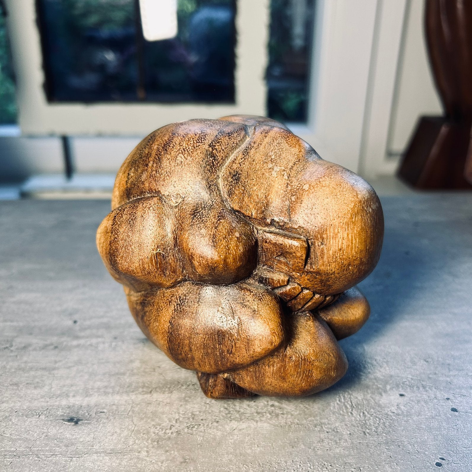Handgesneden Orang Malu beeld, Yogiman, huisbeschermer, Ophalen of Verzenden