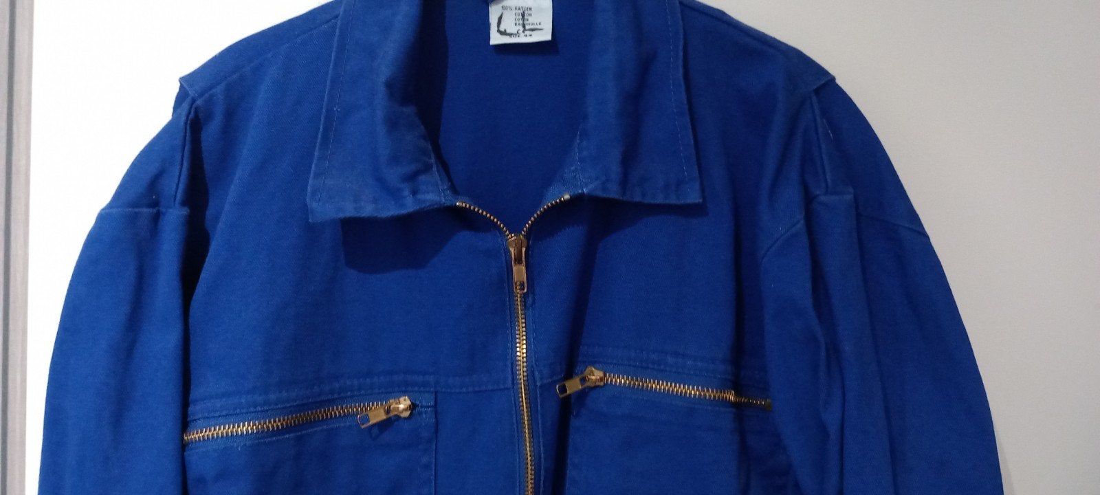 Vintage Blauwe Werkoverall - Maat 44, Kleding | Heren, Jassen | Zomer, Onbekend, Blauw, Ophalen of Verzenden, Gedragen