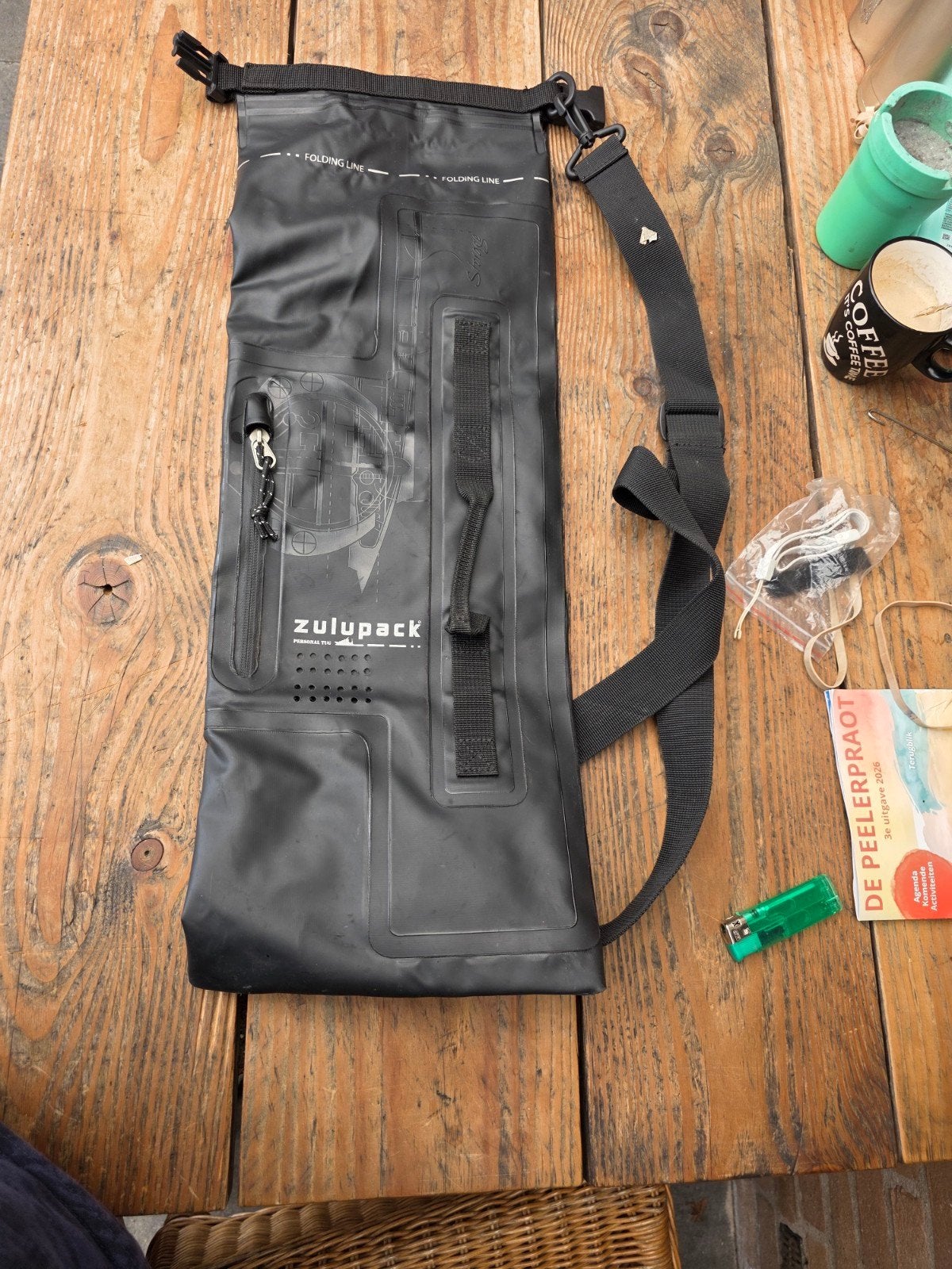Zulupack waterdichte tas, Sieraden, Tassen en Uiterlijk, Ophalen of Verzenden, Zo goed als nieuw, Zwart, Overige typen