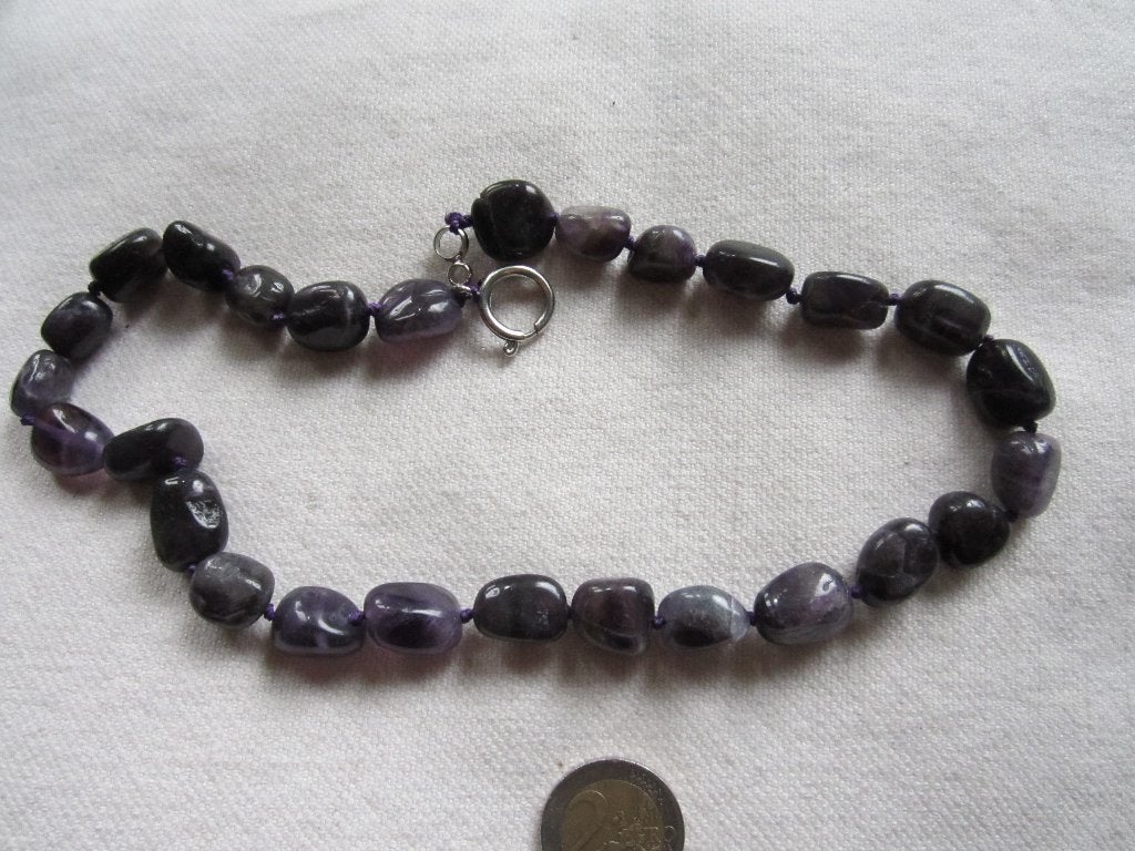 34.  Aparte oude ketting, amethist,   48 cm, Sieraden, Tassen en Uiterlijk, Antieke sieraden, Ophalen, Overige materialen, Ketting
