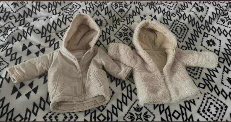 2 Baby jasjes maat 56-62 ribfluweel en schaap imitatie, Ophalen of Verzenden, Zo goed als nieuw, Kleding
