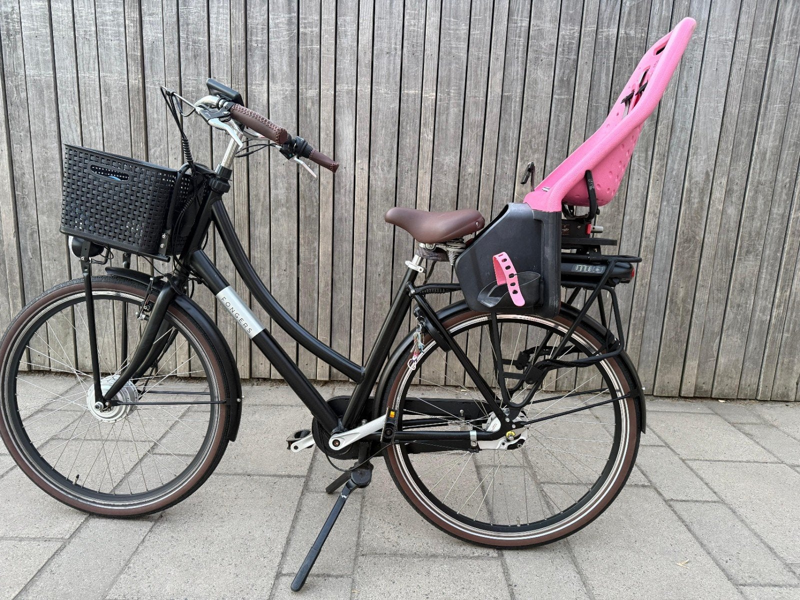 Elektrische Damesfiets met Kinderzitje en Mand, Fietsen en Brommers, Velgrem, Versnellingen, Zo goed als nieuw, 50 tot 53 cm