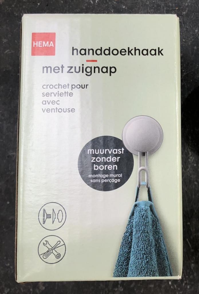 1 zelfklevende handdoekhaak met zuignap zonder boren HEMA, Ophalen of Verzenden, Nieuw, Wit, Overige typen