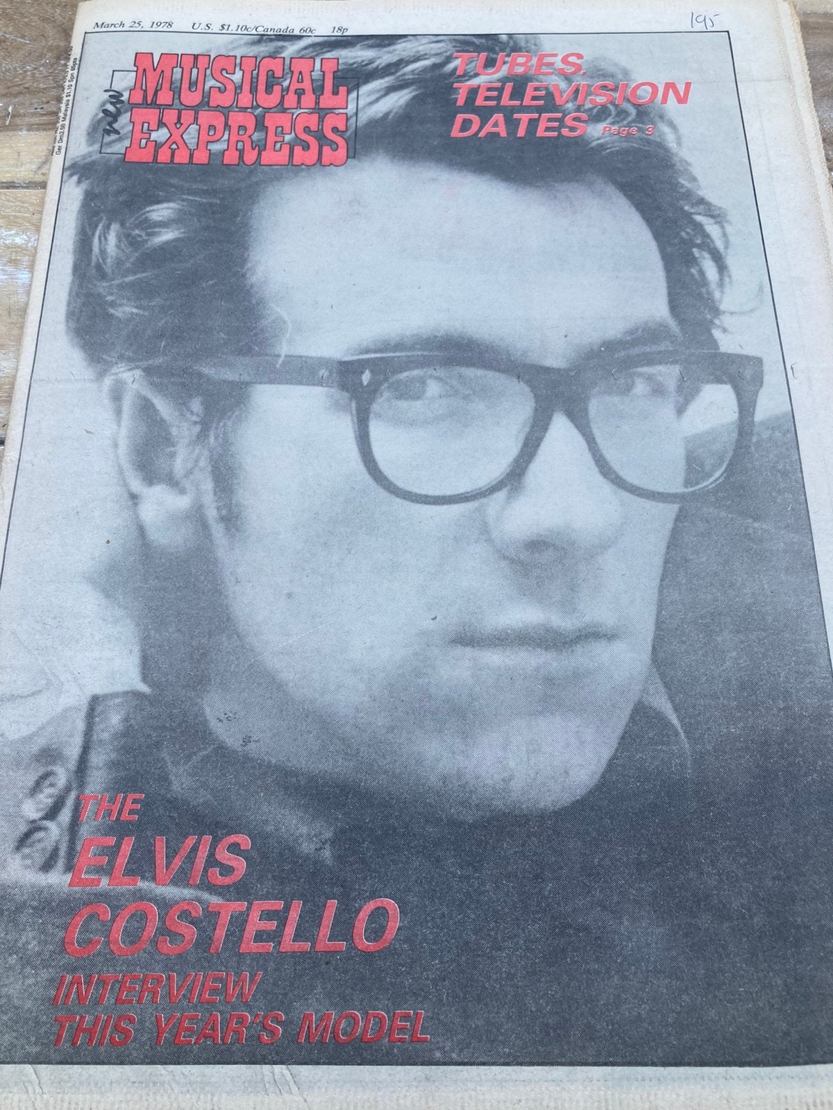 NME 1978 THE ADVERTS Kid Strange KANSAS Elvis Costello JOEL, Ophalen of Verzenden, Gelezen, Muziek, Film of Tv