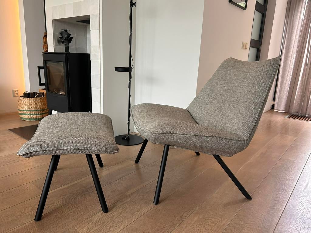 Vaste prijs: Fauteuil Sunny met voetenbank van Eijerkamp, Ophalen, Zo goed als nieuw, Grijs, Eén