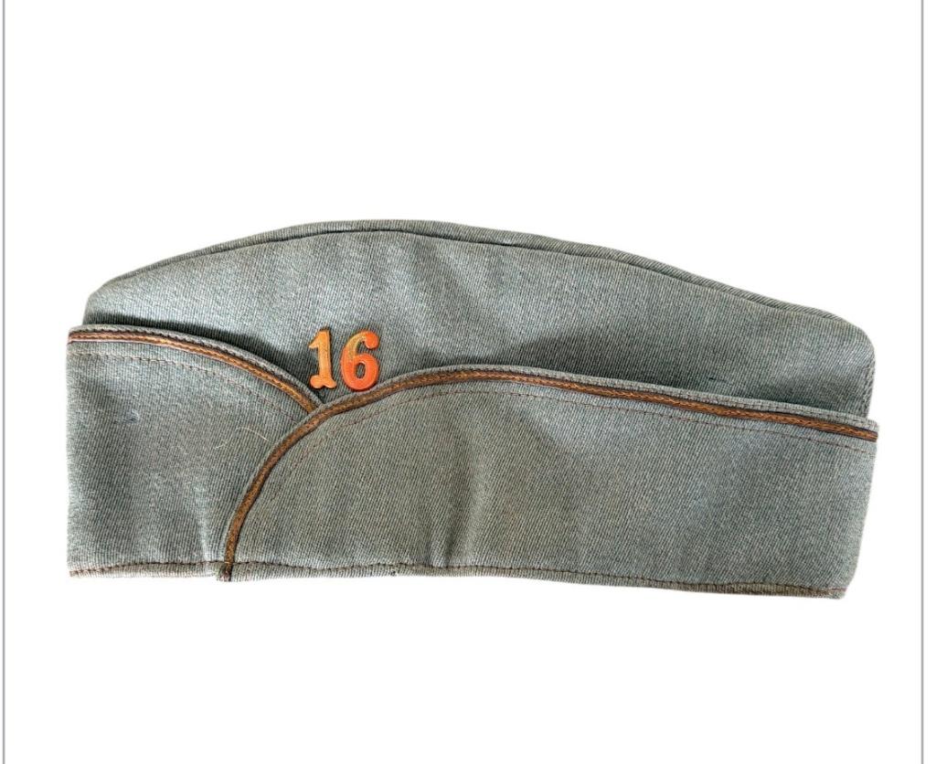 Veldgrijs veldmuts schuitje officier 16e Regiment Nederland, Ophalen of Verzenden, Landmacht, Nederland, Helm of Baret