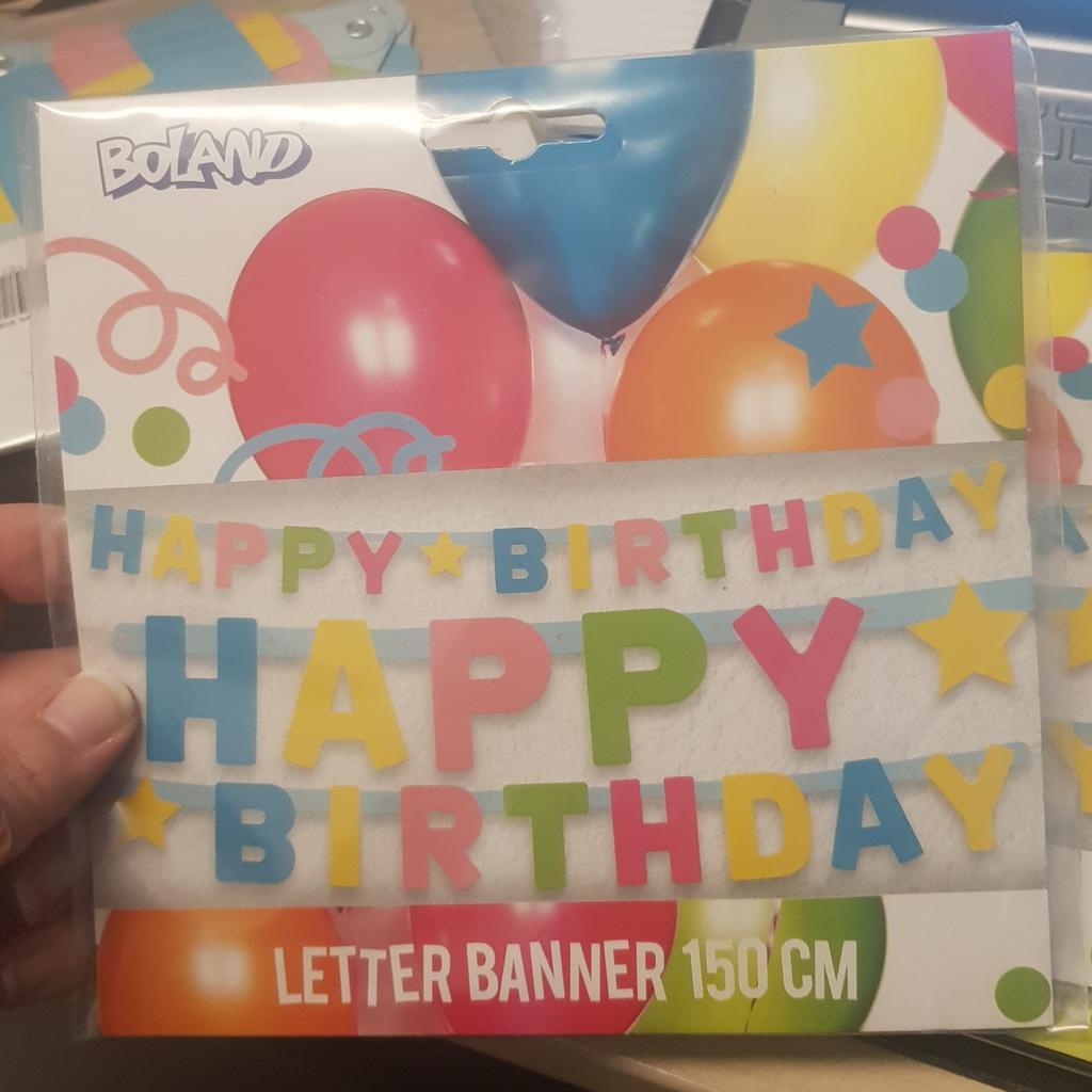 Letterslinger:  Happy Birthday €0,25 per stuk, Ophalen of Verzenden, Nieuw, Feestartikel, Verjaardag