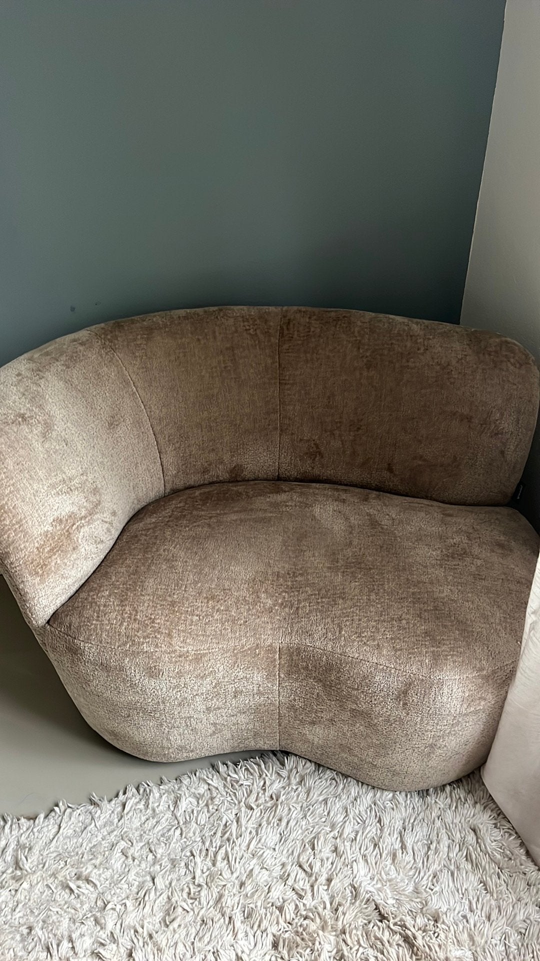 Fauteuil Woood stone taupe, Ophalen, Eenpersoons, 75 tot 100 cm, Zo goed als nieuw